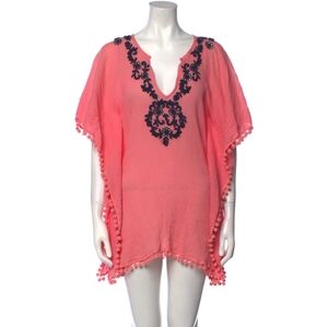 Letarte Women's coral Embroidered Top medium 100% cotton